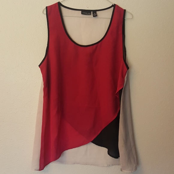 Jaquline Design Studios Tops - ⬇⬇ Jaquline Color Block High Low Blouse Top XL